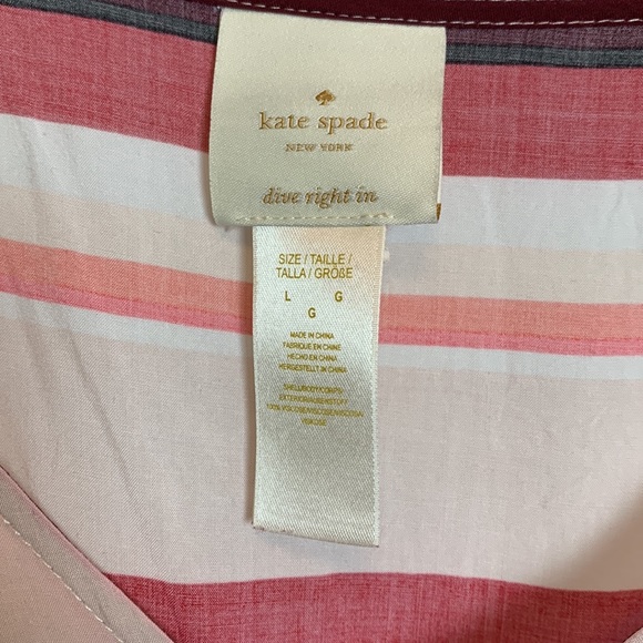 Kate Spade Miramar striped tasseled swim cover up large - Picture 2 of 5